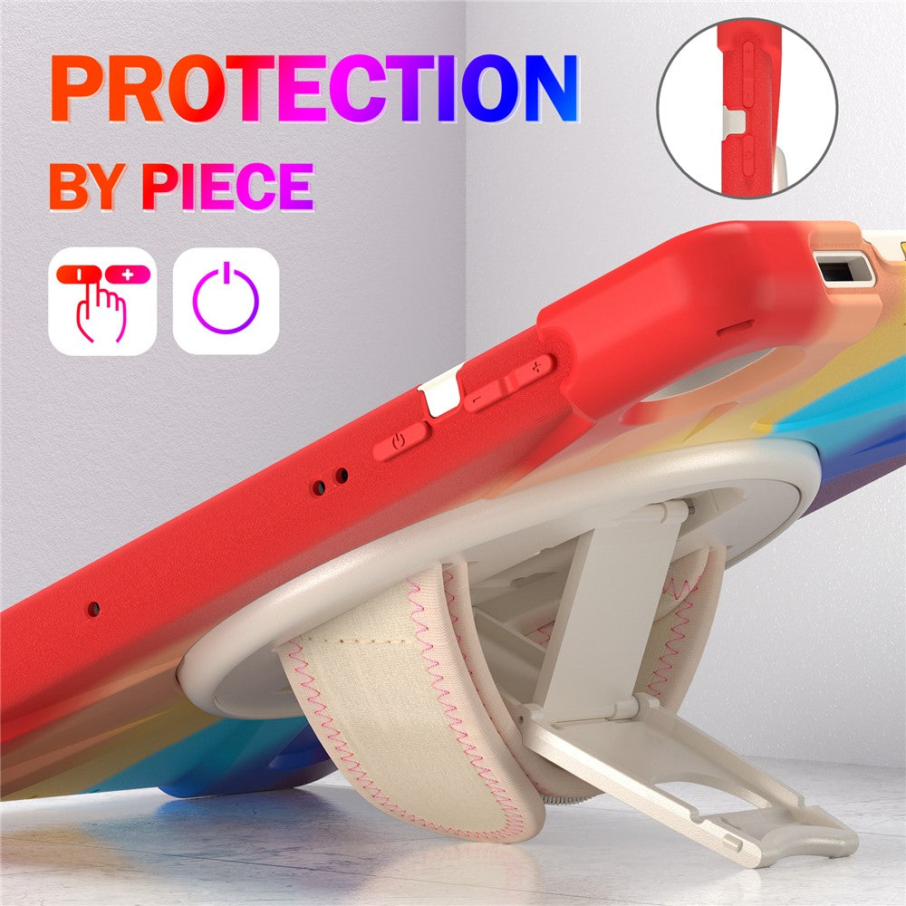 PC + Silicone Case with Kickstand Shoulder Strap for Lenovo Tab M10 Plus (2020) / K10 (2021) TB-X606F / 606X / X6C6F / X6C6X / X6C6NBF - Colored Red