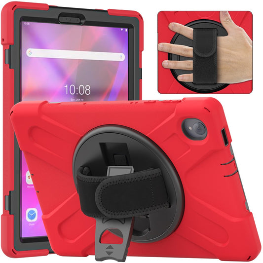 360° Swivel Kickstand PC + Silicone Case for Lenovo Tab M10 Plus (2020) / K10 (2021) TB-X606F / 606X / X6C6F / X6C6X / X6C6NBF - Red