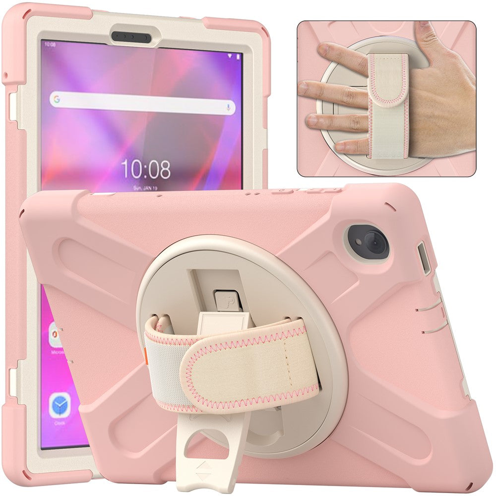 360° Swivel Kickstand PC + Silicone Case for Lenovo Tab M10 Plus (2020) / K10 (2021) TB-X606F / 606X / X6C6F / X6C6X / X6C6NBF - Pink