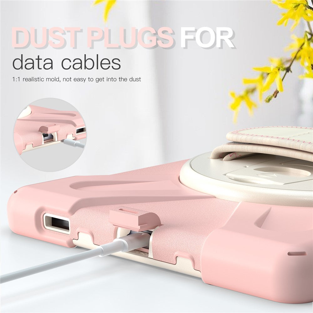 360° Swivel Kickstand PC + Silicone Case for Lenovo Tab M10 Plus (2020) / K10 (2021) TB-X606F / 606X / X6C6F / X6C6X / X6C6NBF - Pink