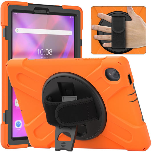 360° Swivel Kickstand PC + Silicone Case for Lenovo Tab M10 Plus (2020) / K10 (2021) TB-X606F / 606X / X6C6F / X6C6X / X6C6NBF - Orange