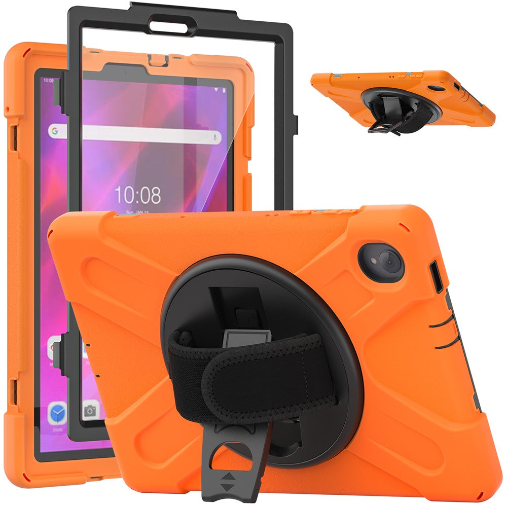 360° Swivel Kickstand PC + Silicone Case for Lenovo Tab M10 Plus (2020) / K10 (2021) TB-X606F / 606X / X6C6F / X6C6X / X6C6NBF - Orange
