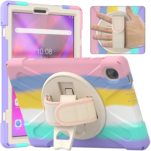 360° Swivel Kickstand PC + Silicone Case for Lenovo Tab M10 Plus (2020) / K10 (2021) TB-X606F / 606X / X6C6F / X6C6X / X6C6NBF - Colored Pink