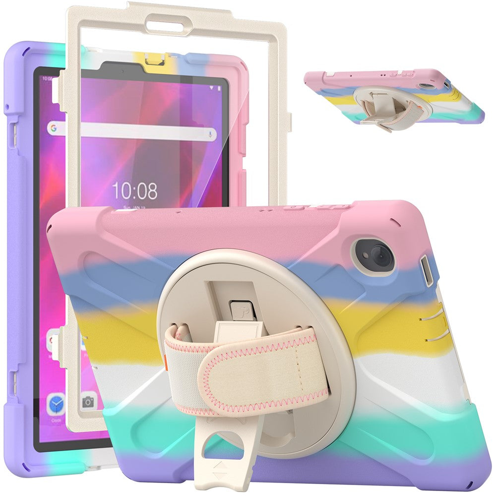 360° Swivel Kickstand PC + Silicone Case for Lenovo Tab M10 Plus (2020) / K10 (2021) TB-X606F / 606X / X6C6F / X6C6X / X6C6NBF - Colored Pink