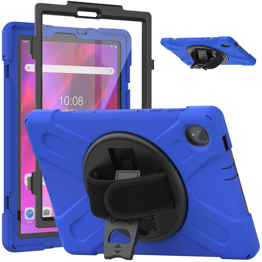 360° Swivel Kickstand PC + Silicone Case for Lenovo Tab M10 Plus (2020) / K10 (2021) TB-X606F / 606X / X6C6F / X6C6X / X6C6NBF - Blue