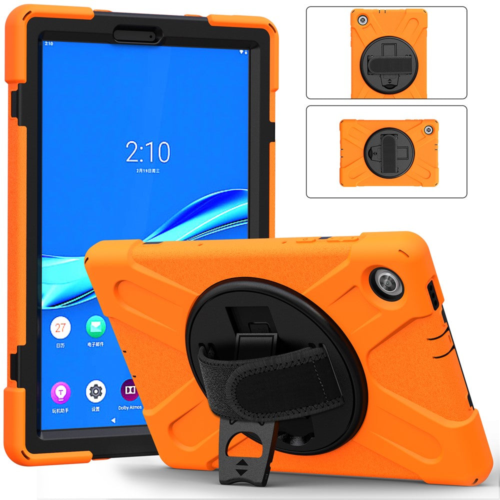 360° Swivel Kickstand  PC + Silicone Tablet Case Shell for Lenovo M10 X306X - Orange