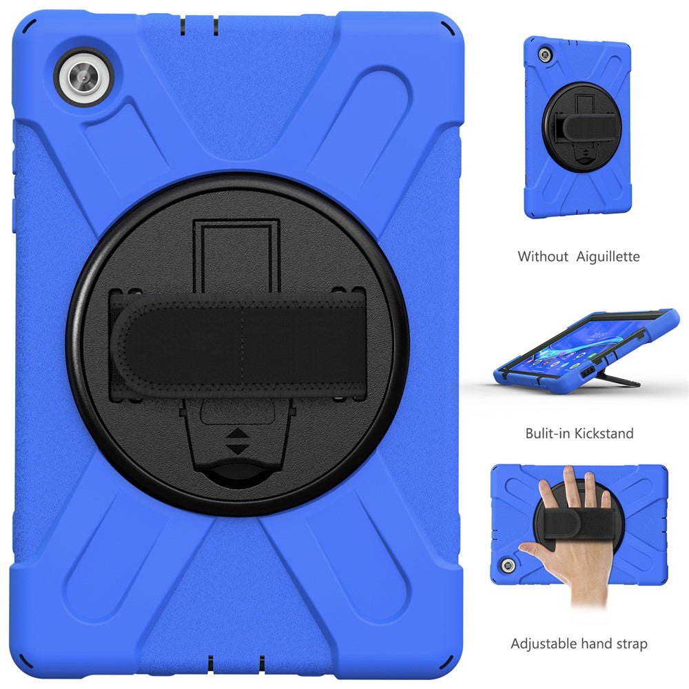 360° Swivel Kickstand  PC + Silicone Tablet Case Shell for Lenovo M10 X306X - Blue