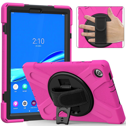 360° Swivel Kickstand  PC + Silicone Tablet Case Shell for Lenovo M10 X306X - Rose