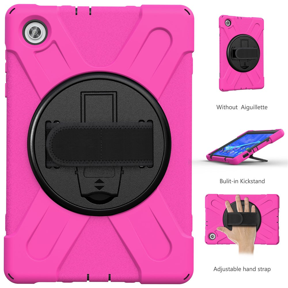 360° Swivel Kickstand  PC + Silicone Tablet Case Shell for Lenovo M10 X306X - Rose