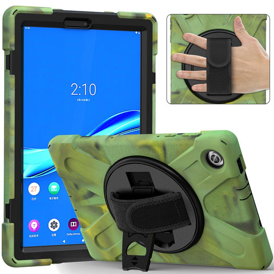 360° Swivel Kickstand  PC + Silicone Tablet Case Shell for Lenovo M10 X306X - Camouflage