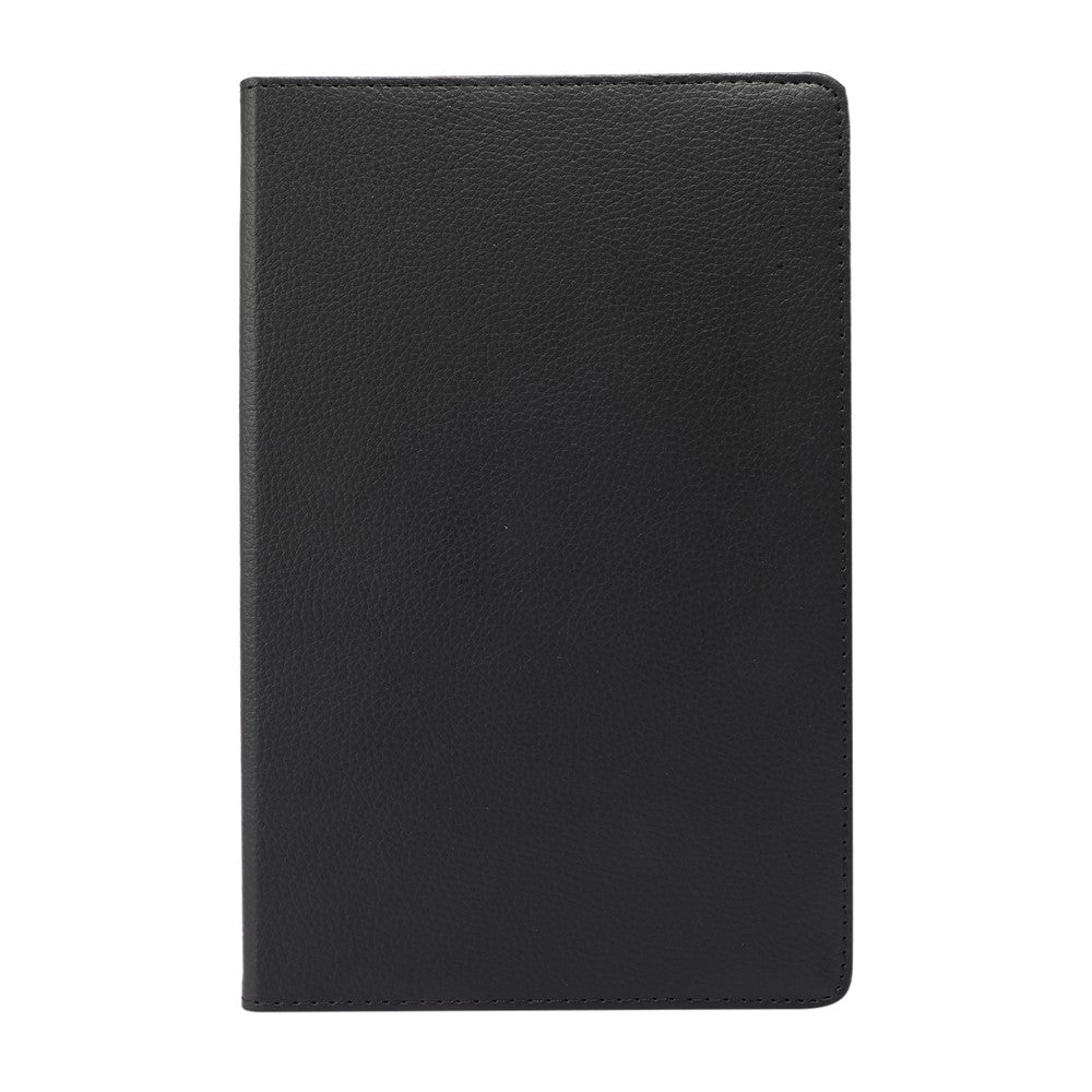 360° Swiveling Stand Design Litchi Texture Leather Case for Lenovo Tab M10 Plus - Black