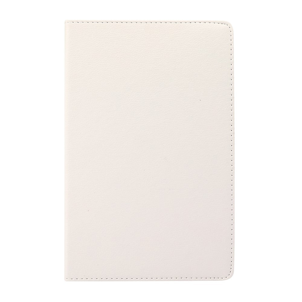 360° Swiveling Stand Design Litchi Texture Leather Case for Lenovo Tab M10 Plus - White