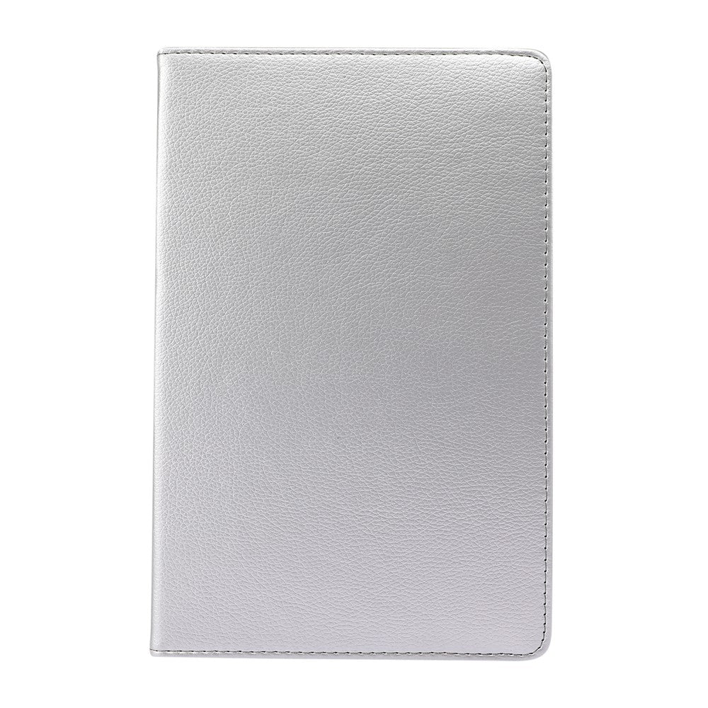 360° Swiveling Stand Design Litchi Texture Leather Case for Lenovo Tab M10 Plus - Silver