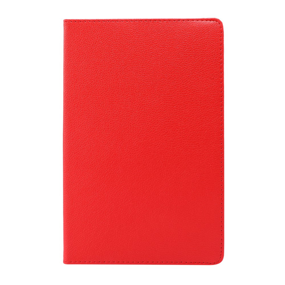 360° Swiveling Stand Design Litchi Texture Leather Case for Lenovo Tab M10 Plus - Red