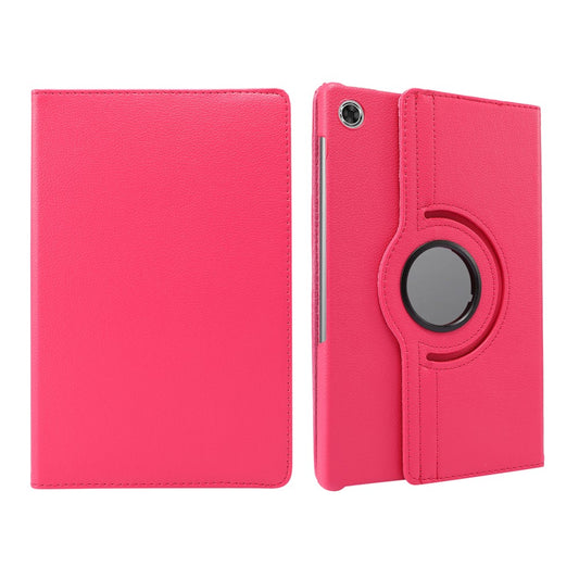 360° Swiveling Stand Design Litchi Texture Leather Case for Lenovo Tab M10 Plus - Rose