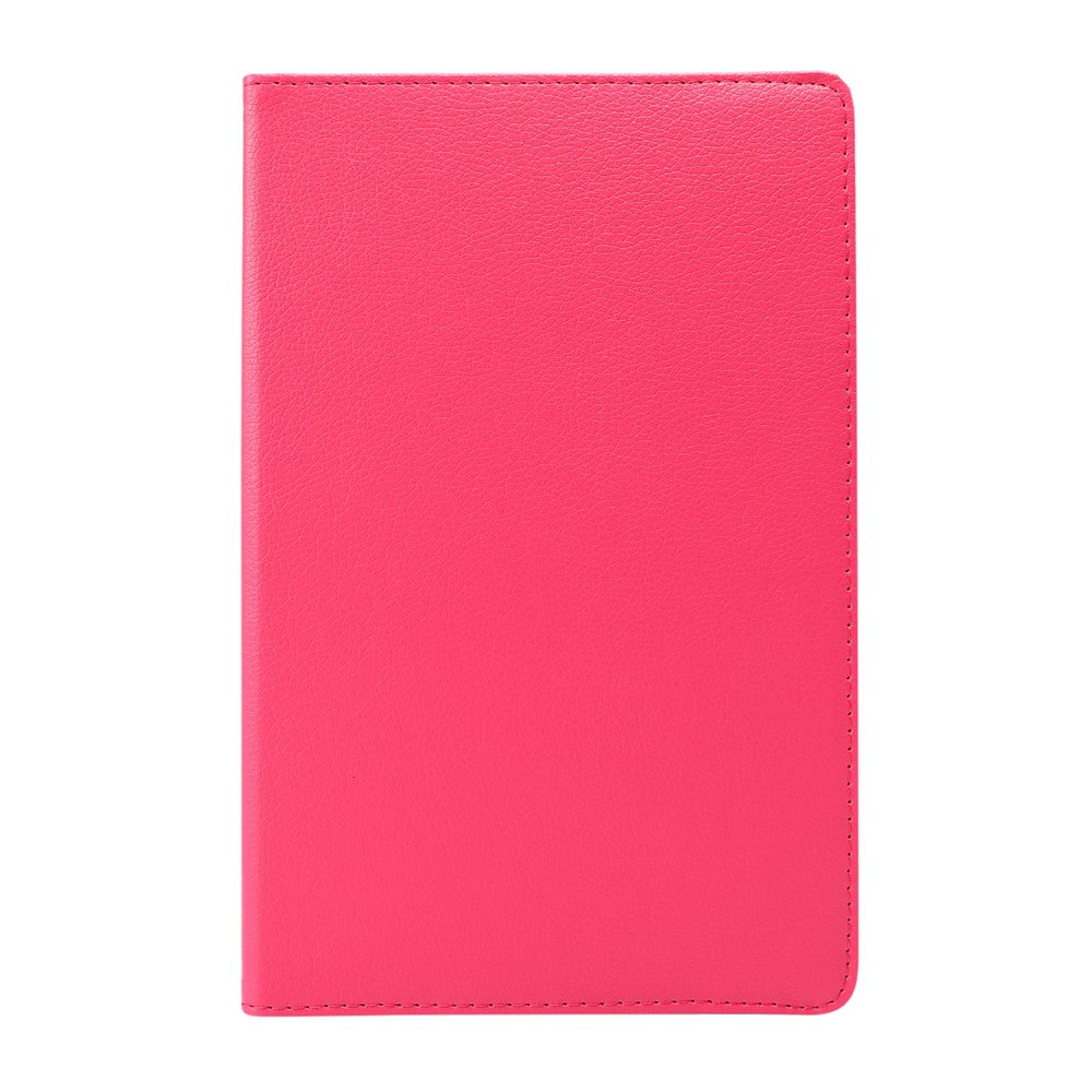 360° Swiveling Stand Design Litchi Texture Leather Case for Lenovo Tab M10 Plus - Rose