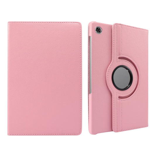 360° Swiveling Stand Design Litchi Texture Leather Case for Lenovo Tab M10 Plus - Pink