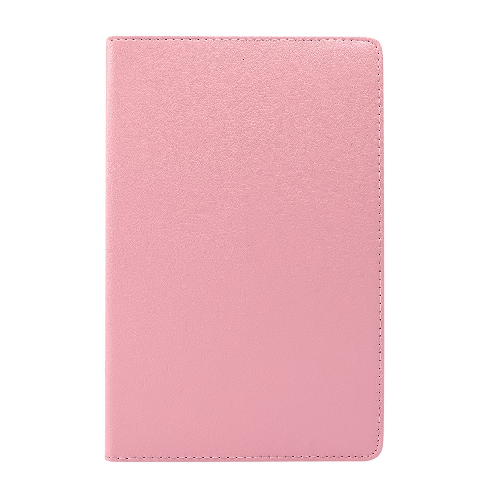 360° Swiveling Stand Design Litchi Texture Leather Case for Lenovo Tab M10 Plus - Pink
