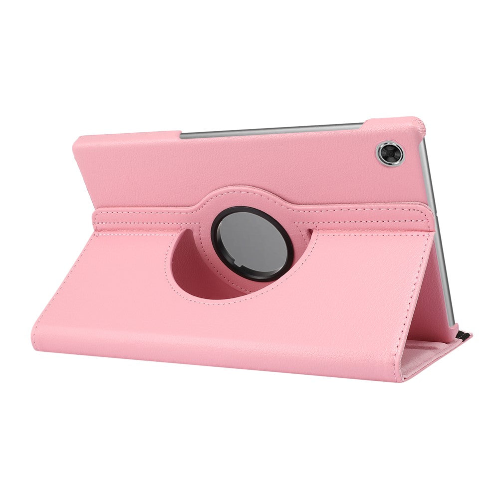 360° Swiveling Stand Design Litchi Texture Leather Case for Lenovo Tab M10 Plus - Pink