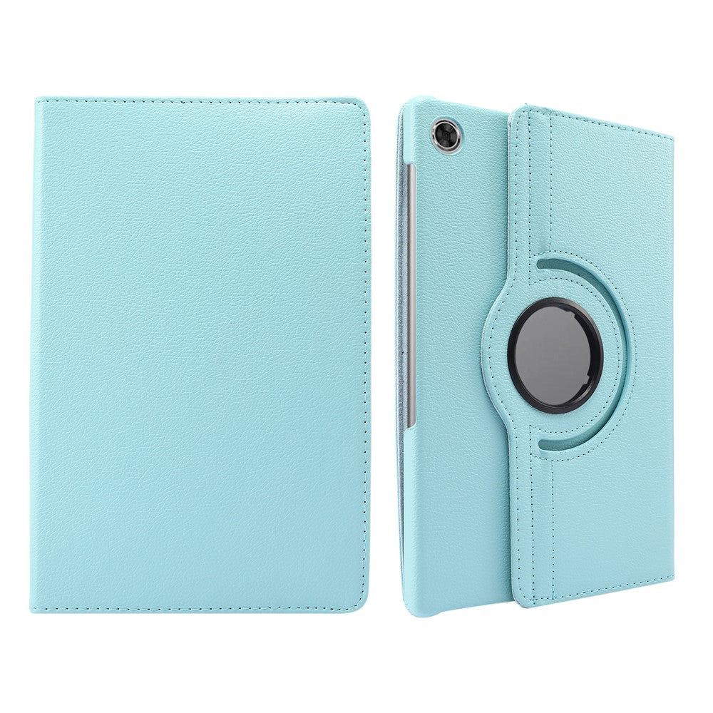 360° Swiveling Stand Design Litchi Texture Leather Case for Lenovo Tab M10 Plus - Baby Blue