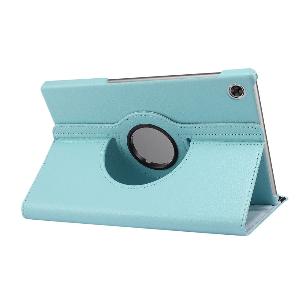 360° Swiveling Stand Design Litchi Texture Leather Case for Lenovo Tab M10 Plus - Baby Blue