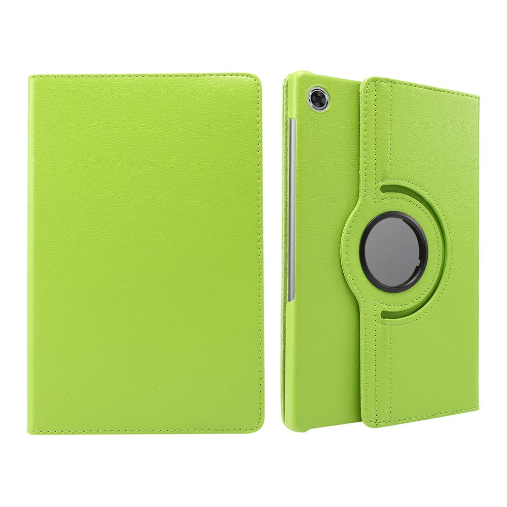 360° Swiveling Stand Design Litchi Texture Leather Case for Lenovo Tab M10 Plus - Green