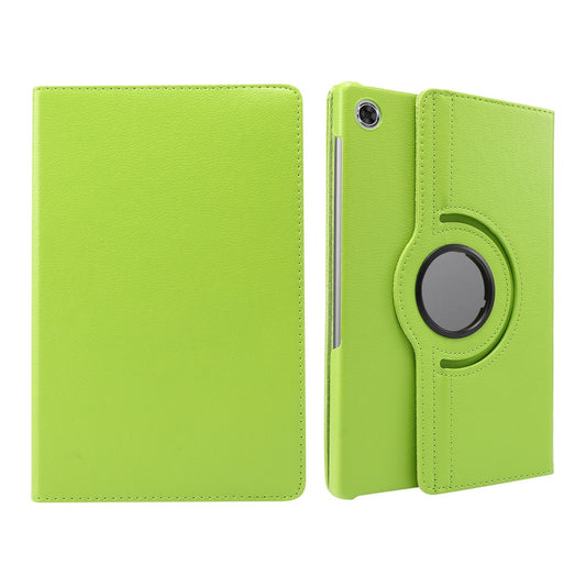 360° Swiveling Stand Design Litchi Texture Leather Case for Lenovo Tab M10 Plus - Green