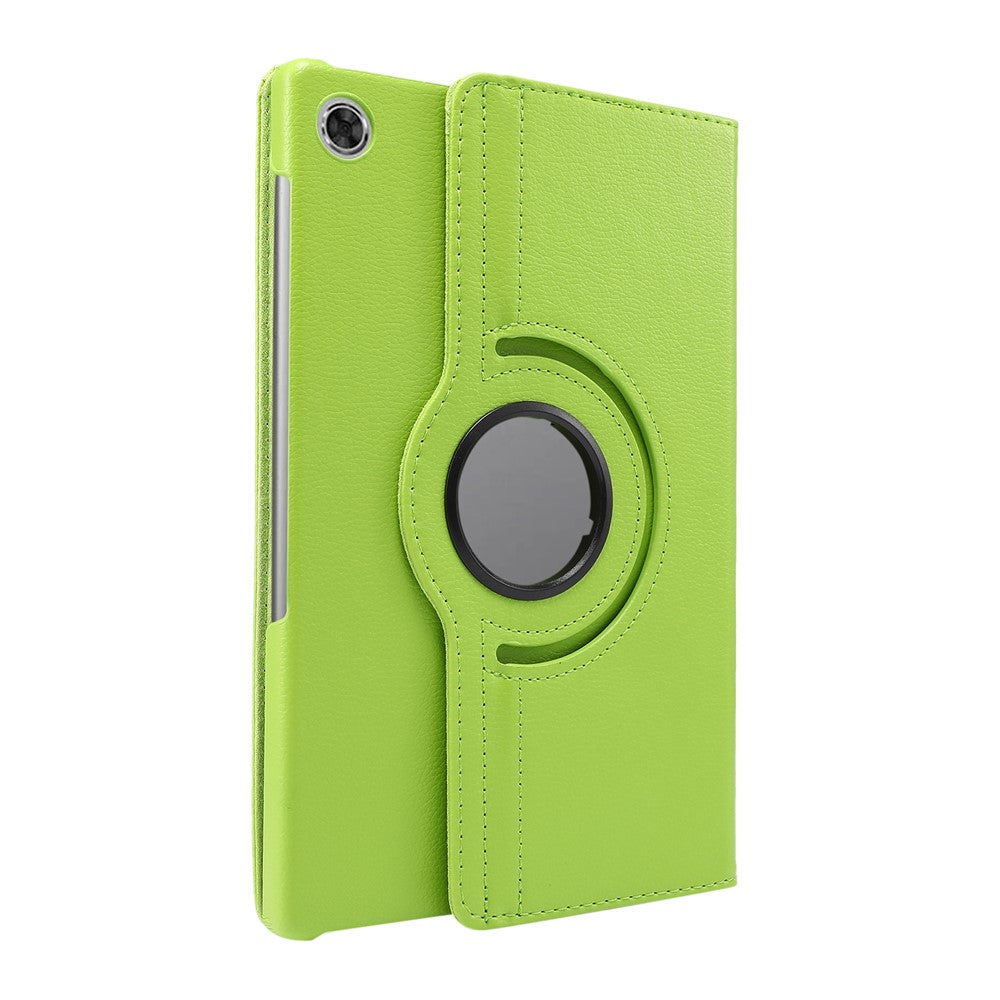 360° Swiveling Stand Design Litchi Texture Leather Case for Lenovo Tab M10 Plus - Green
