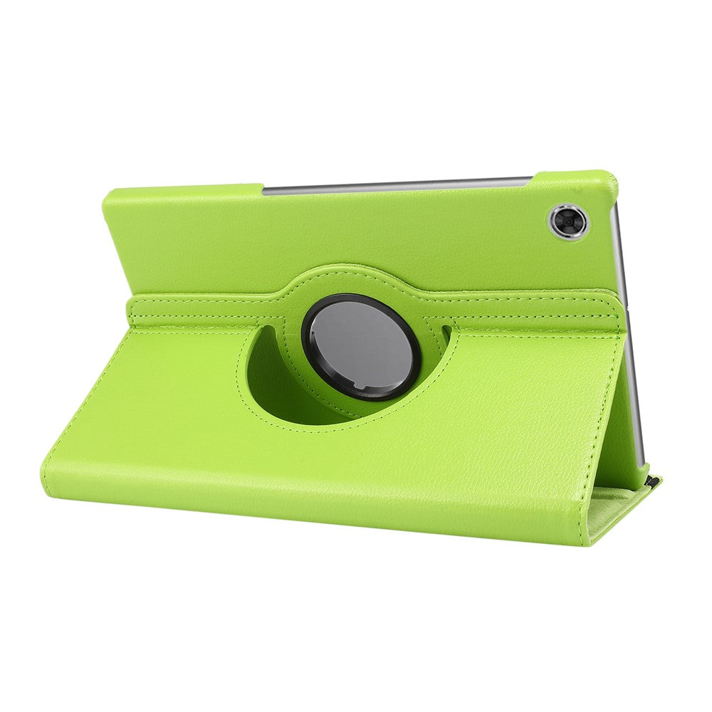 360° Swiveling Stand Design Litchi Texture Leather Case for Lenovo Tab M10 Plus - Green