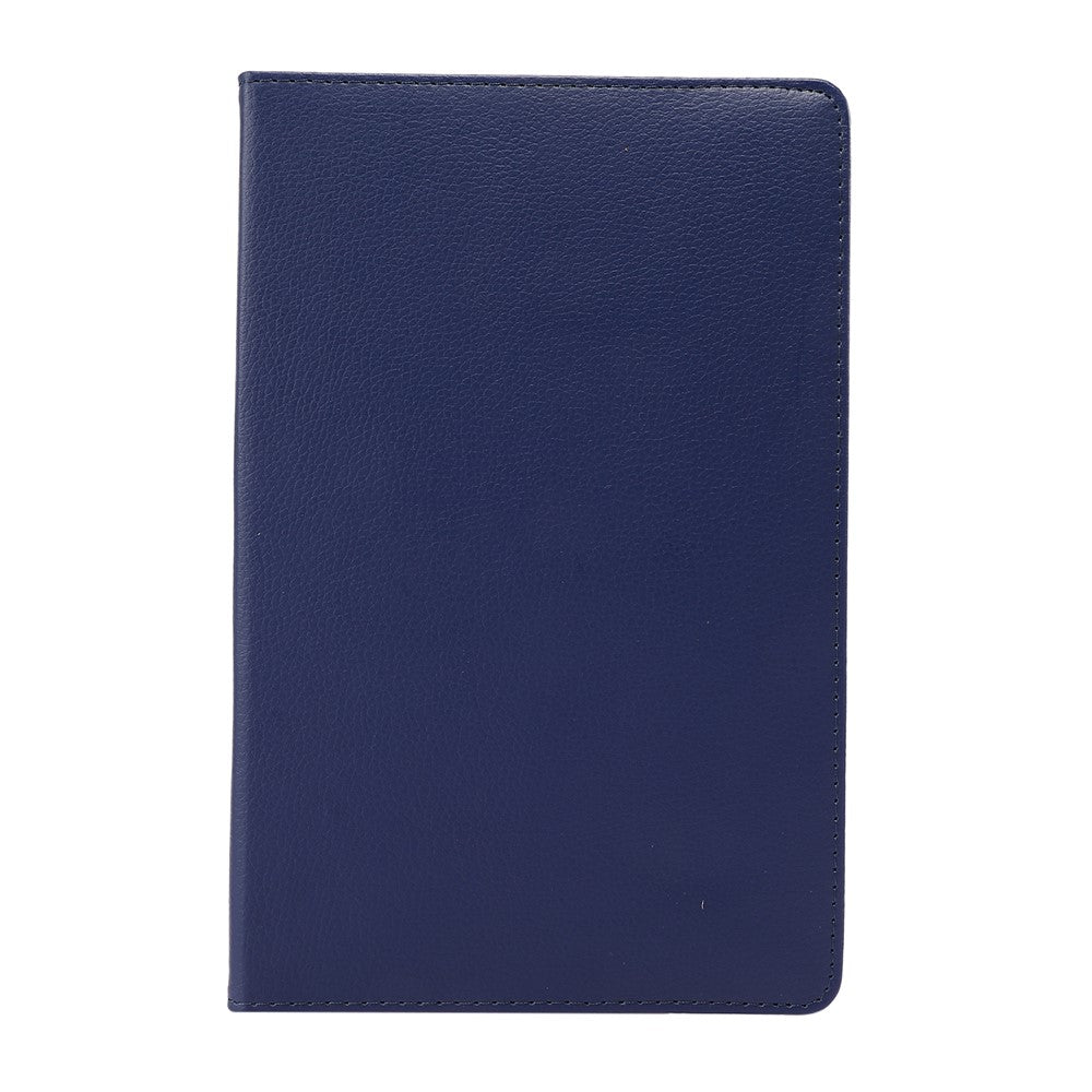 360° Swiveling Stand Design Litchi Texture Leather Case for Lenovo Tab M10 Plus - Dark Blue