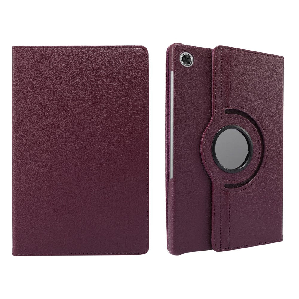 360° Swiveling Stand Design Litchi Texture Leather Case for Lenovo Tab M10 Plus - Purple