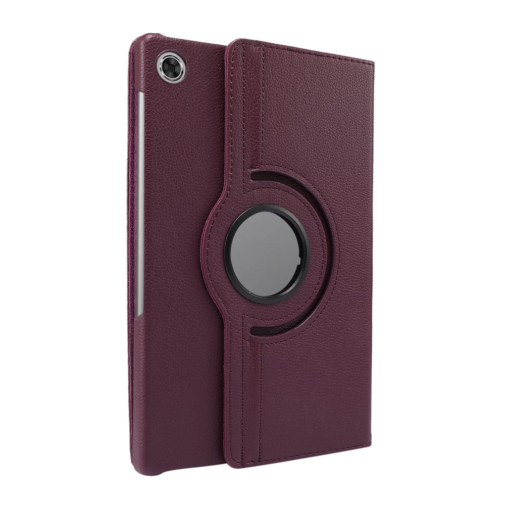 360° Swiveling Stand Design Litchi Texture Leather Case for Lenovo Tab M10 Plus - Purple
