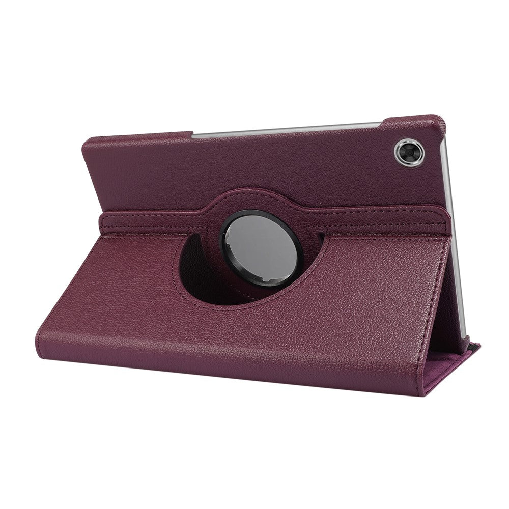 360° Swiveling Stand Design Litchi Texture Leather Case for Lenovo Tab M10 Plus - Purple