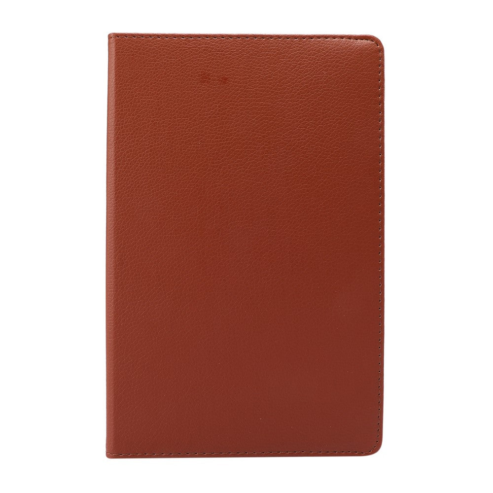 360° Swiveling Stand Design Litchi Texture Leather Case for Lenovo Tab M10 Plus - Brown