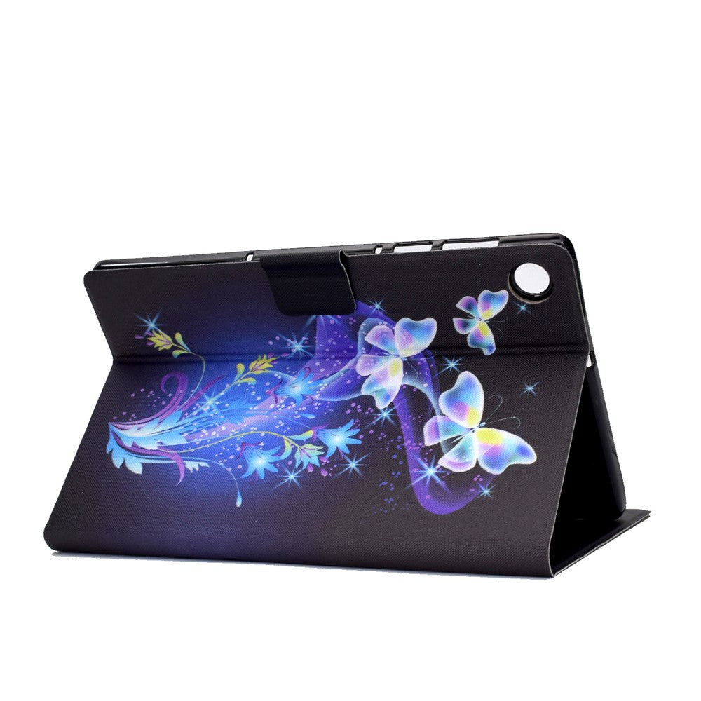 Stand Design Leather Full Protection Tablet Case with Pattern Printing for Lenovo Tab M10 Plus - Butterflies and Flowers