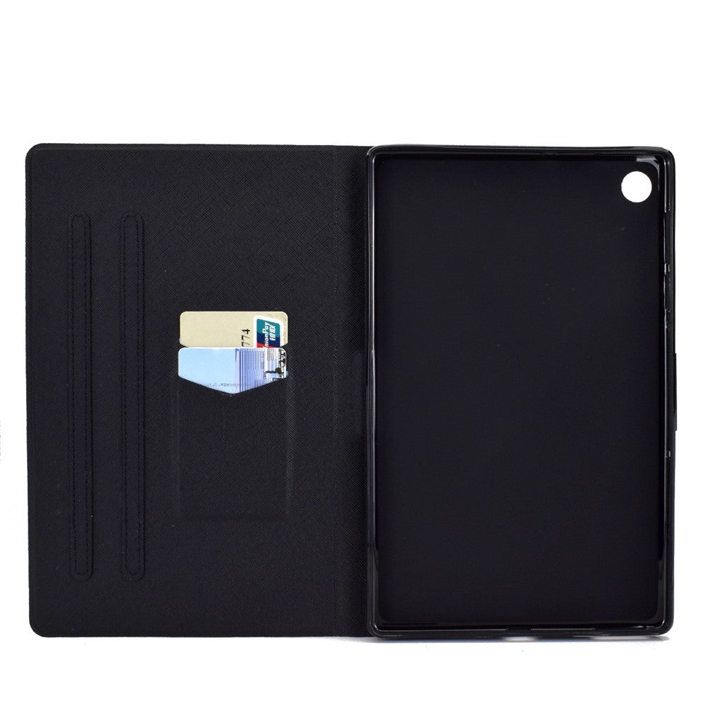 Stand Design Leather Full Protection Tablet Case with Pattern Printing for Lenovo Tab M10 Plus - Lion