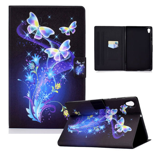 Shock-Proof Pattern Printing Leather Full Protection Tablet Case for Lenovo Tab M10 HD Gen 2 X306 - Butterflies and Flowers