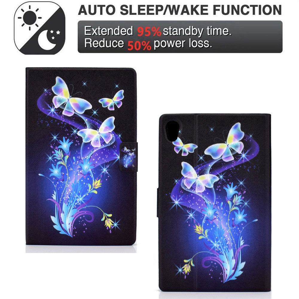 Shock-Proof Pattern Printing Leather Full Protection Tablet Case for Lenovo Tab M10 HD Gen 2 X306 - Butterflies and Flowers