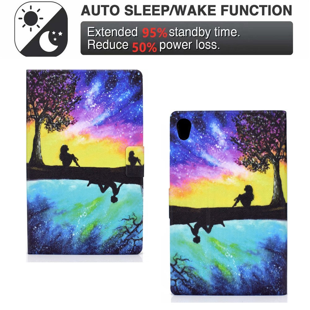 Shock-Proof Pattern Printing Leather Full Protection Tablet Case for Lenovo Tab M10 HD Gen 2 X306 - Starry Sky