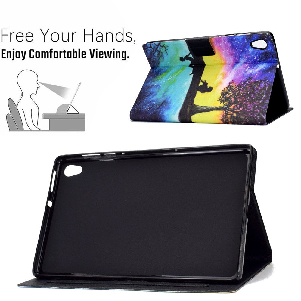 Shock-Proof Pattern Printing Leather Full Protection Tablet Case for Lenovo Tab M10 HD Gen 2 X306 - Starry Sky