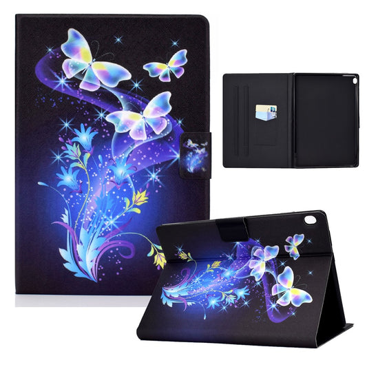 Pattern Printing Design Leather Full Protection Shock-Proof Tablet Case for Lenovo Tab M10 TB-X605F - Butterflies and Flowers
