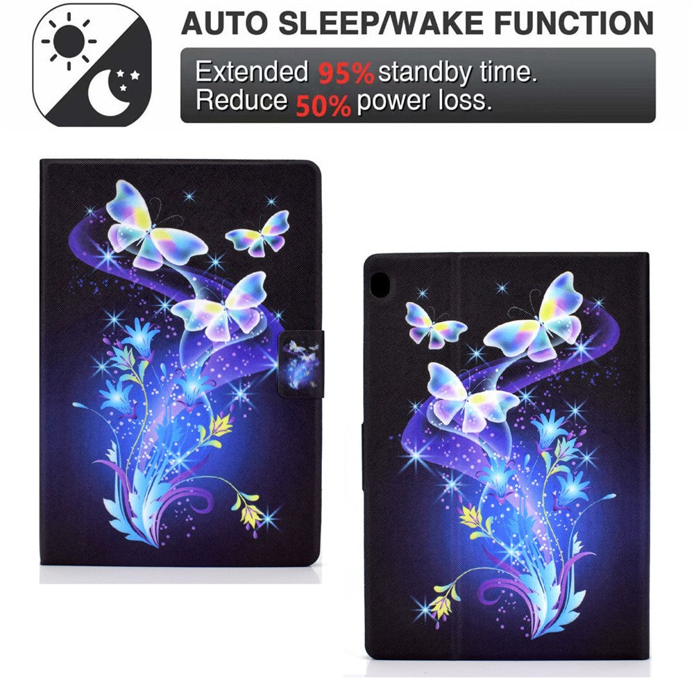 Pattern Printing Design Leather Full Protection Shock-Proof Tablet Case for Lenovo Tab M10 TB-X605F - Butterflies and Flowers
