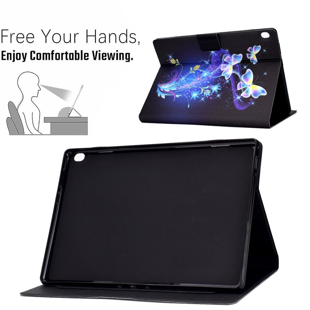 Pattern Printing Design Leather Full Protection Shock-Proof Tablet Case for Lenovo Tab M10 TB-X605F - Butterflies and Flowers
