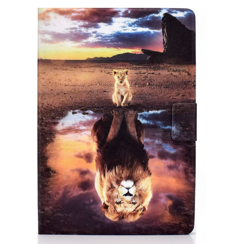 Pattern Printing Design Leather Full Protection Shock-Proof Tablet Case for Lenovo Tab M10 TB-X605F - Lion