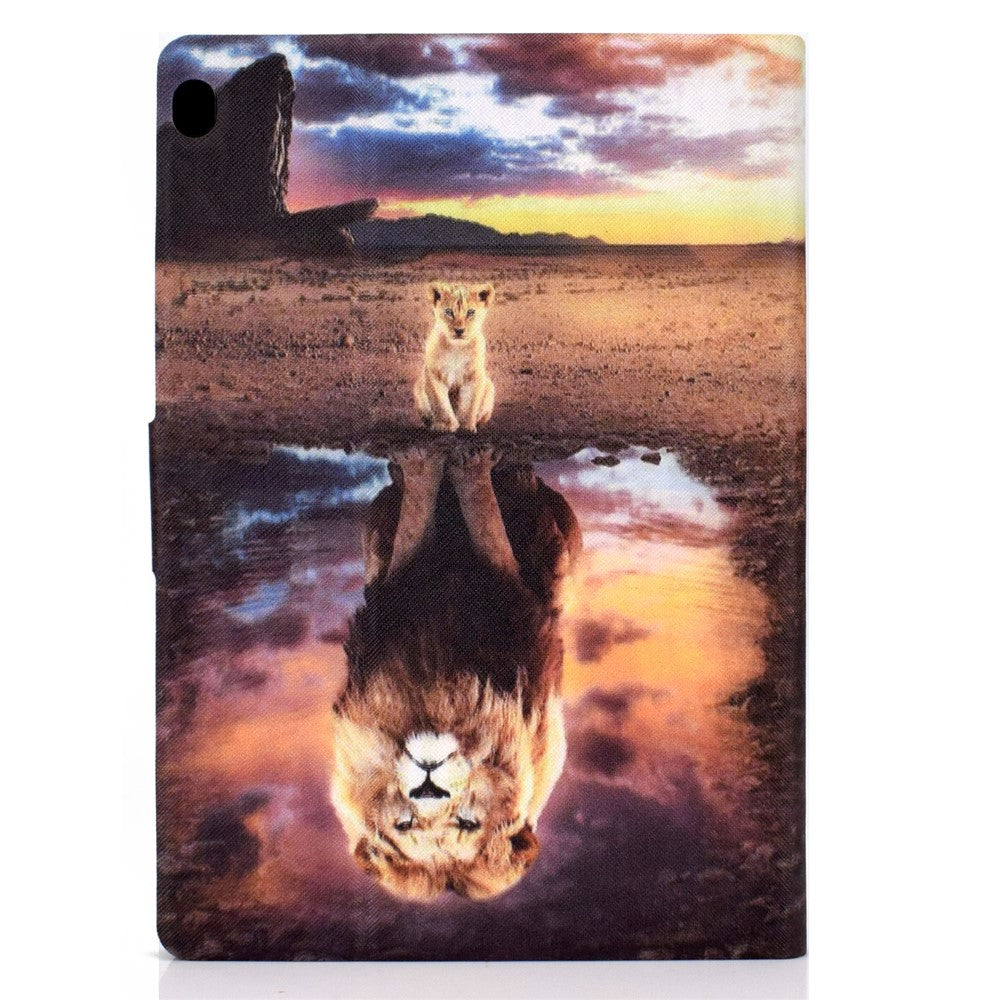 Pattern Printing Design Leather Full Protection Shock-Proof Tablet Case for Lenovo Tab M10 TB-X605F - Lion