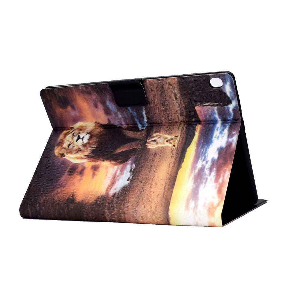 Pattern Printing Design Leather Full Protection Shock-Proof Tablet Case for Lenovo Tab M10 TB-X605F - Lion