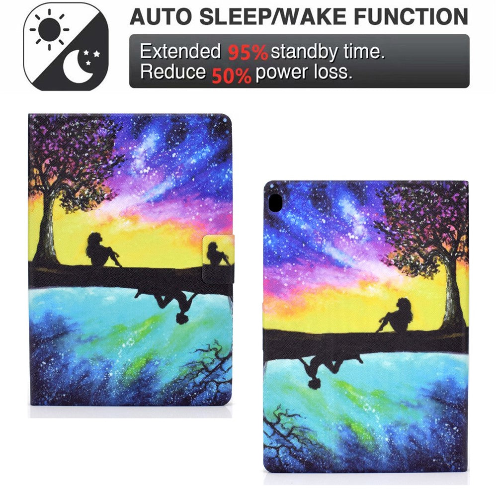Pattern Printing Design Leather Full Protection Shock-Proof Tablet Case for Lenovo Tab M10 TB-X605F - Starry Sky