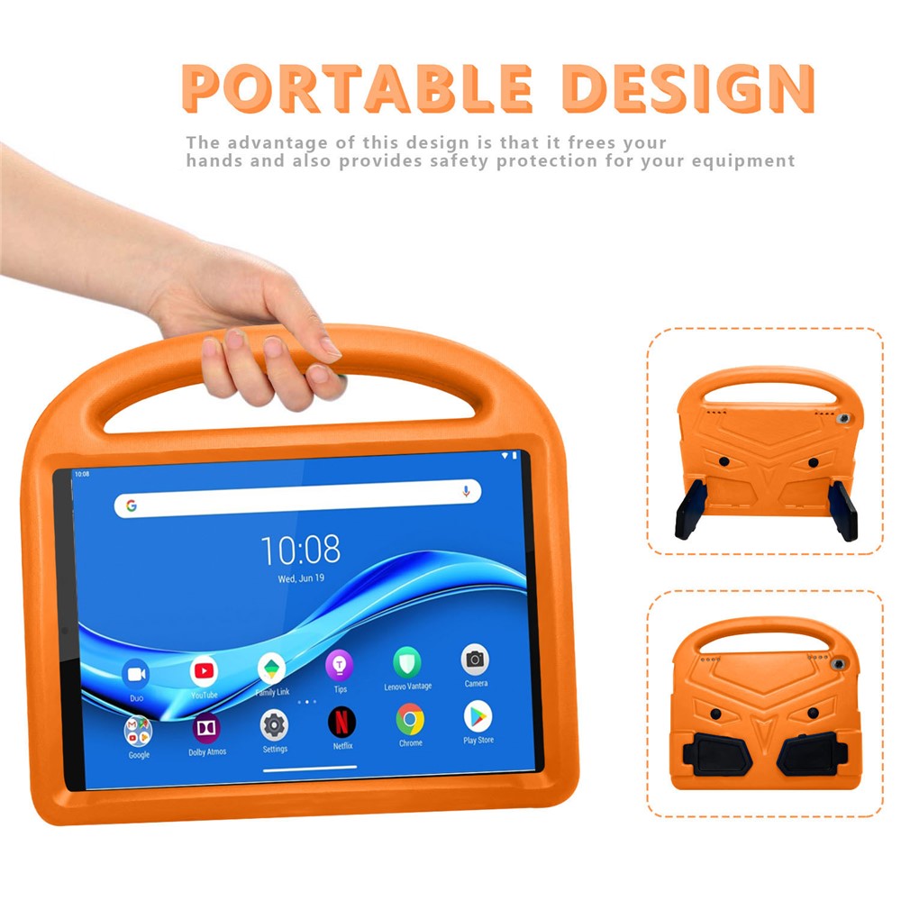 Sparrow Style Shockproof Kickstand EVA Protective Case for Lenovo Tab M10 Plus - Orange