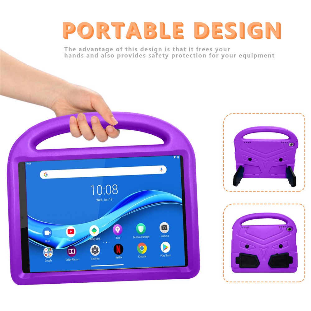 Sparrow Style Shockproof Kickstand EVA Protective Case for Lenovo Tab M10 Plus - Purple