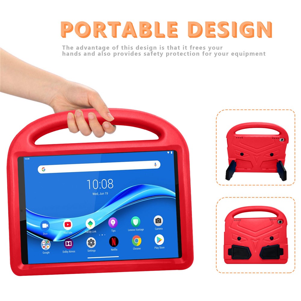 Sparrow Style Shockproof Kickstand EVA Protective Case for Lenovo Tab M10 Plus - Red